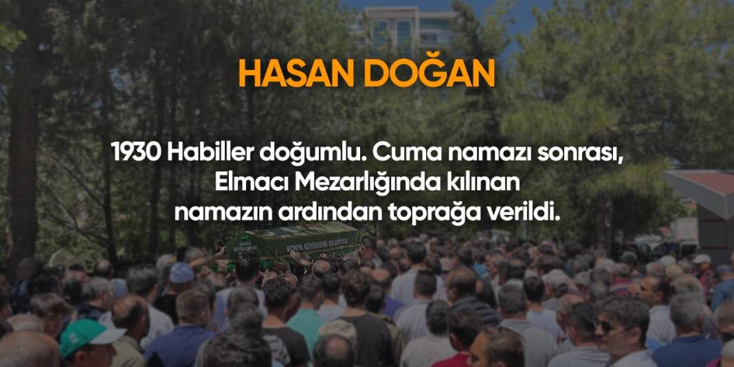 Konya'da bugün vefat edenler | 25 Ekim 2024 3